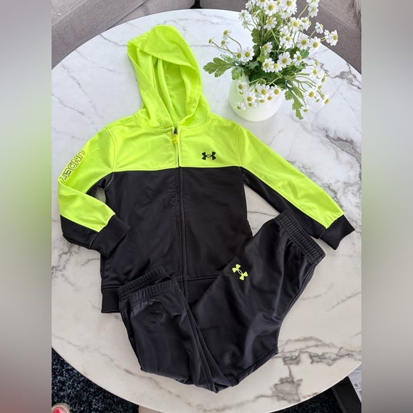 Under Armour Neon Yellow and Black Tracksuit - Picture 3 of 7